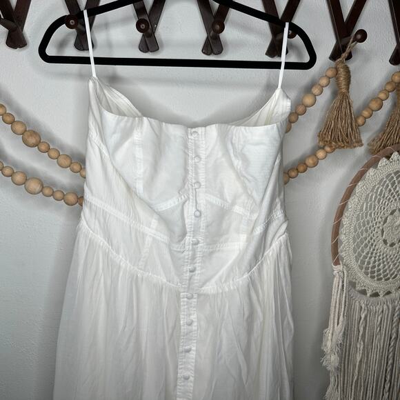 Anthropologie Mare Mare Island Flounced Strapless White Maxi Dress - Picture 1 of 8